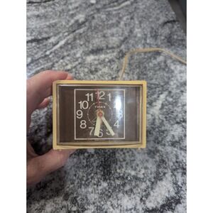 Vintage Timex Luminous Dial  Alarm Clock Model 7523-1